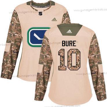 Adidas Frauen Vancouver Canucks #10 Pavel Bure Authentisch 2017 Veterans Day Strickerei NHL Trikots – Tarnfarbe