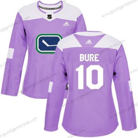 Adidas Frauen Vancouver Canucks #10 Pavel Bure Authentisch Bekämpft Krebs Strickerei NHL Trikots – Lila