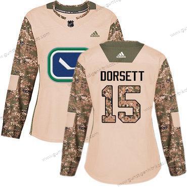 Adidas Frauen Vancouver Canucks #15 Derek Dorsett Authentisch 2017 Veterans Day Strickerei NHL Trikots – Tarnfarbe