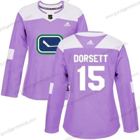 Adidas Frauen Vancouver Canucks #15 Derek Dorsett Authentisch Bekämpft Krebs Strickerei NHL Trikots – Lila