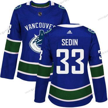 Adidas Frauen Vancouver Canucks #33 Henrik Sedin Heimtrikots Authentisch Strickerei NHL Trikots – Blau