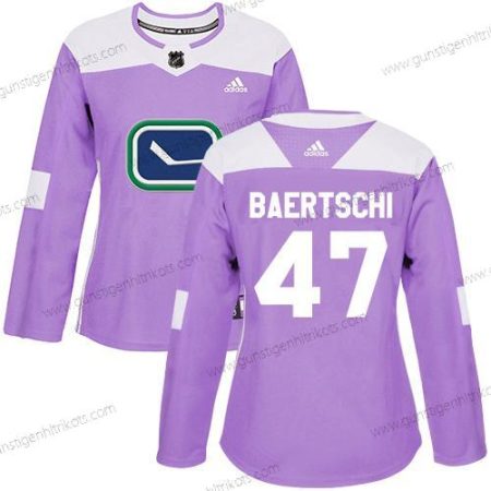 Adidas Frauen Vancouver Canucks #47 Sven Baertschi Authentisch Bekämpft Krebs Strickerei NHL Trikots – Lila