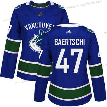 Adidas Frauen Vancouver Canucks #47 Sven Baertschi Heimtrikots Authentisch Strickerei NHL Trikots – Blau