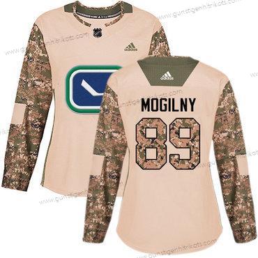 Adidas Frauen Vancouver Canucks #89 Alexander Mogilny Authentisch 2017 Veterans Day Strickerei NHL Trikots – Tarnfarbe