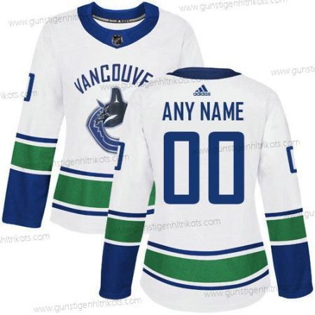 Adidas Frauen Vancouver Canucks Personalisiertes NHL Authentisch Trikots – Weiß