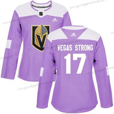 Adidas Frauen Vegas Golden Knights #17 Vegas Strong Authentisch Bekämpft Krebs Strickerei NHL Trikots – Lila