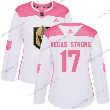 Adidas Frauen Vegas Golden Knights #17 Vegas Strong Authentisch Strickerei NHL Trikots – Weiß Rosa