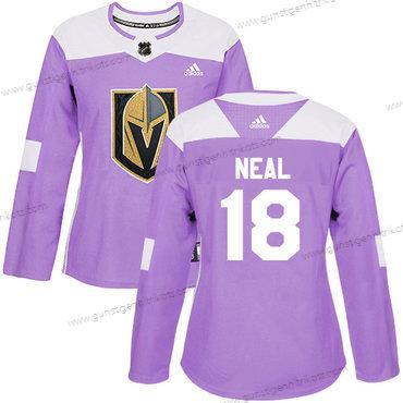 Adidas Frauen Vegas Golden Knights #18 James Neal Authentisch Bekämpft Krebs Strickerei NHL Trikots – Lila