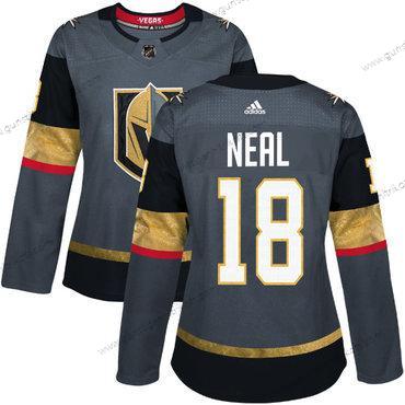 Adidas Frauen Vegas Golden Knights #18 James Neal Heimtrikots Authentisch Strickerei NHL Trikots – Grau