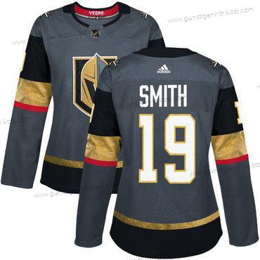 Adidas Frauen Vegas Golden Knights #19 Reilly Smith Heimtrikots Authentisch Strickerei NHL Trikots – Grau