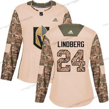 Adidas Frauen Vegas Golden Knights #24 Oscar Lindberg Authentisch 2017 Veterans Day Strickerei NHL Trikots – Tarnfarbe