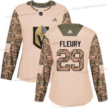 Adidas Frauen Vegas Golden Knights #29 Marc-Andre Fleury Authentisch 2017 Veterans Day Strickerei NHL Trikots – Tarnfarbe