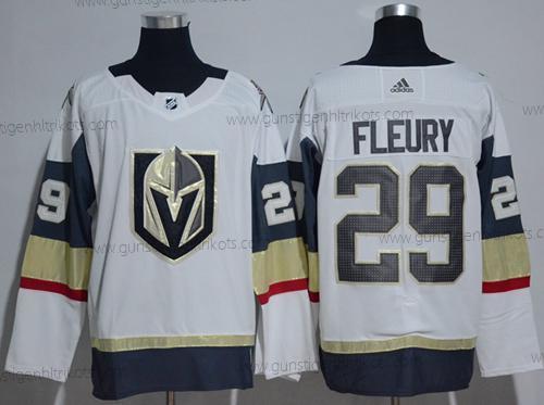 Adidas Frauen Vegas Golden Knights #29 Marc-Andre Fleury Road Authentisch Strickerei NHL Trikots – Weiß