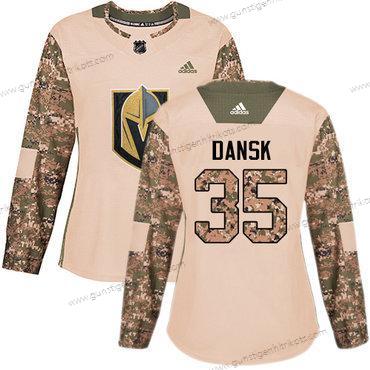 Adidas Frauen Vegas Golden Knights #35 Oscar Dansk Authentisch 2017 Veterans Day Strickerei NHL Trikots – Tarnfarbe