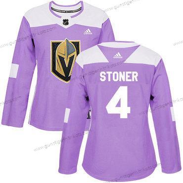 Adidas Frauen Vegas Golden Knights #4 Clayton Stoner Authentisch Bekämpft Krebs Strickerei NHL Trikots – Lila