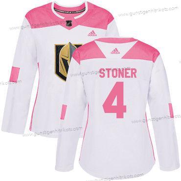 Adidas Frauen Vegas Golden Knights #4 Clayton Stoner Authentisch Strickerei NHL Trikots – Weiß Rosa