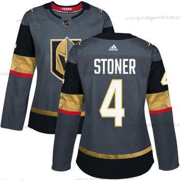 Adidas Frauen Vegas Golden Knights #4 Clayton Stoner Heimtrikots Authentisch Strickerei NHL Trikots – Grau