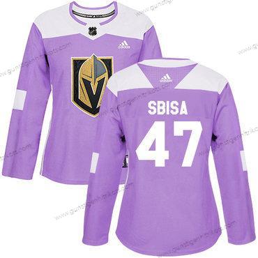 Adidas Frauen Vegas Golden Knights #47 Luca Sbisa Authentisch Bekämpft Krebs Strickerei NHL Trikots – Lila