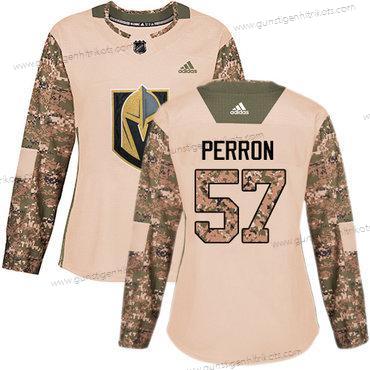 Adidas Frauen Vegas Golden Knights #57 David Perron Authentisch 2017 Veterans Day Strickerei NHL Trikots – Tarnfarbe