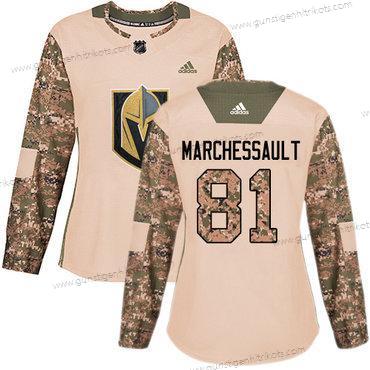 Adidas Frauen Vegas Golden Knights #81 Jonathan Marchessault Authentisch 2017 Veterans Day Strickerei NHL Trikots – Tarnfarbe