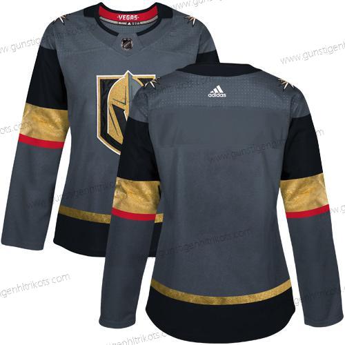 Adidas Frauen Vegas Golden Knights Leer Heimtrikots Authentisch Strickerei NHL Trikots – Grau