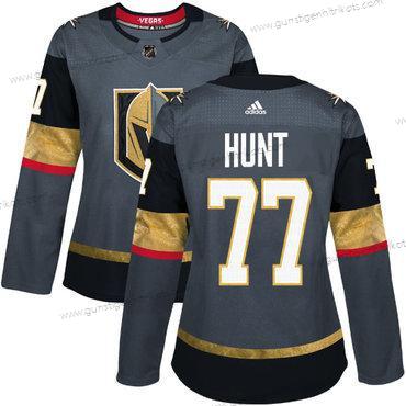 Adidas Frauen Vegas Golden Vegas Golden Knights #77 Brad Hunt Heimtrikots Authentisch Strickerei NHL Trikots – Grau