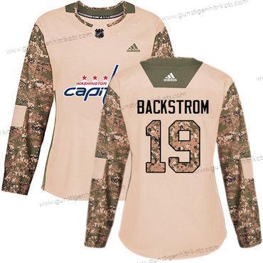 Adidas Frauen Washington Capitals #19 Nicklas Backstrom Authentisch 2017 Veterans Day Strickerei NHL Trikots – Tarnfarbe