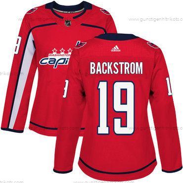 Adidas Frauen Washington Capitals #19 Nicklas Backstrom Heimtrikots Authentisch Strickerei NHL Trikots – Rot