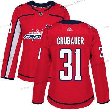 Adidas Frauen Washington Capitals #31 Philipp Grubauer Heimtrikots Authentisch Strickerei NHL Trikots – Rot