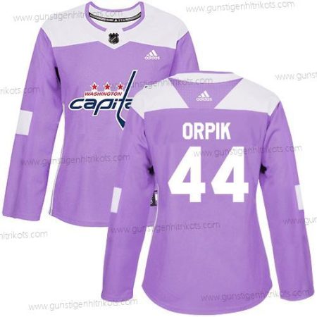 Adidas Frauen Washington Capitals #44 Brooks Orpik Authentisch Bekämpft Krebs Strickerei NHL Trikots – Lila