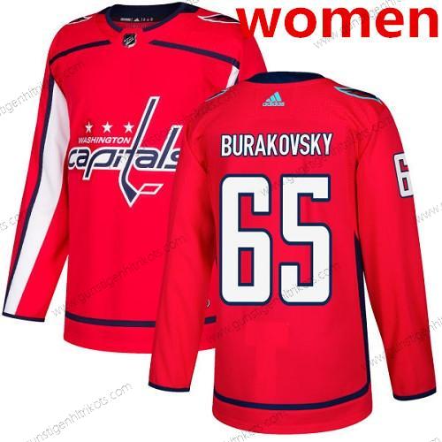 Adidas Frauen Washington Capitals #65 Andre Burakovsky Heimtrikots Authentisch Strickerei NHL Trikots – Rot