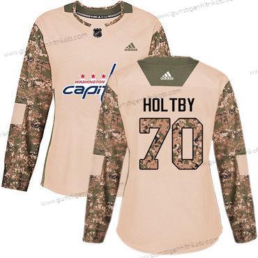 Adidas Frauen Washington Capitals #70 Braden Holtby Authentisch 2017 Veterans Day Strickerei NHL Trikots – Tarnfarbe