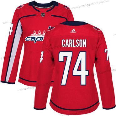 Adidas Frauen Washington Capitals #74 John Carlson Heimtrikots Authentisch Strickerei NHL Trikots – Rot