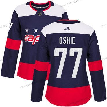 Adidas Frauen Washington Capitals #77 T. J. Oshie Authentisch 2018 Stadium Series Strickerei NHL Trikots – Marineblau