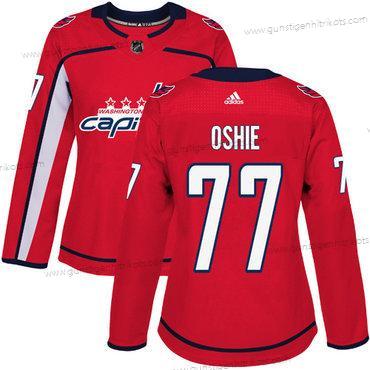 Adidas Frauen Washington Capitals #77 T. J. Oshie Heimtrikots Authentisch Strickerei NHL Trikots – Rot