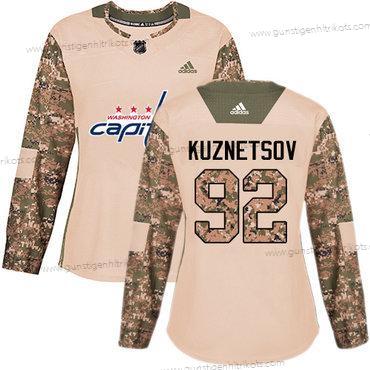 Adidas Frauen Washington Capitals #92 Evgeny Kuznetsov Authentisch 2017 Veterans Day Strickerei NHL Trikots – Tarnfarbe