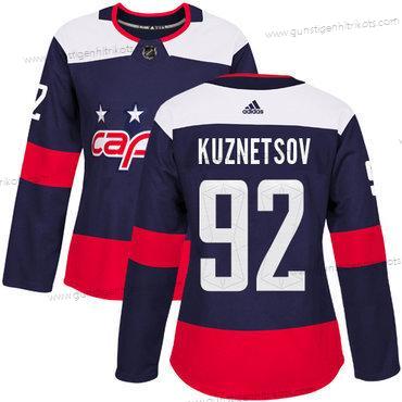 Adidas Frauen Washington Capitals #92 Evgeny Kuznetsov Authentisch 2018 Stadium Series Strickerei NHL Trikots – Marineblau