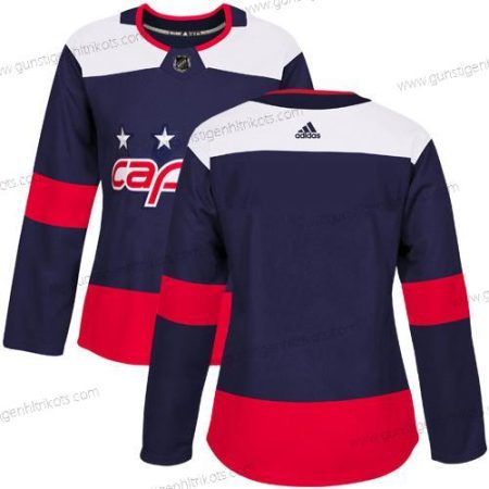 Adidas Frauen Washington Capitals Leer Authentisch 2018 Stadium Series Strickerei NHL Trikots – Marineblau