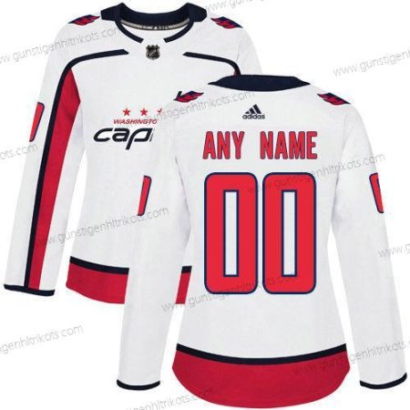 Adidas Frauen Washington Capitals Personalisiertes Auswärtstrikots Authentisch NHL Trikots – Weiß