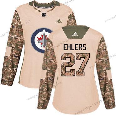 Adidas Frauen Winnipeg Jets #27 Nikolaj Ehlers Authentisch 2017 Veterans Day Strickerei NHL Trikots – Tarnfarbe