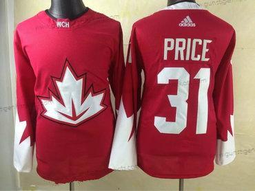 Adidas Herren 2016 IIHF Team Kanada #31 Carey Price Ice Hockey Strickerei Trikots – Rot