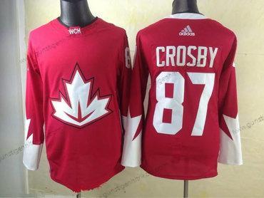 Adidas Herren 2016 IIHF Team Kanada #87 Sidney Crosby Ice Hockey Strickerei Trikots – Rot