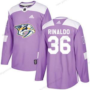 Adidas Herren #36 Zac Rinaldo Nashville Predators Authentisch Bekämpft Krebs Praxis Trikots – Lila