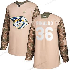 Adidas Herren #36 Zac Rinaldo Nashville Predators Authentisch Veterans Day Praxis Trikots – Tarnfarbe