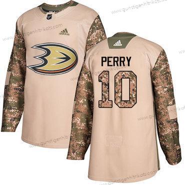 Adidas Herren Anaheim Ducks #10 Corey Perry Authentisch 2017 Veterans Day Strickerei NHL Trikots – Tarnfarbe