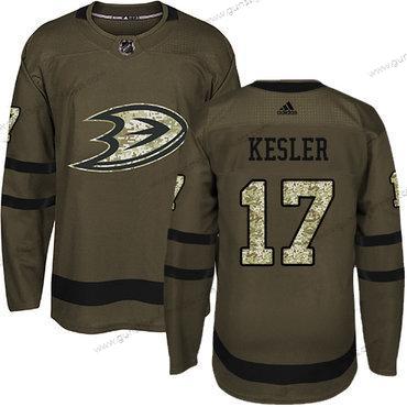 Adidas Herren Anaheim Ducks #17 Ryan Kesler Salute to Service Strickerei NHL Trikots – Grün