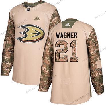 Adidas Herren Anaheim Ducks #21 Chris Wagner Authentisch 2017 Veterans Day Strickerei NHL Trikots – Tarnfarbe