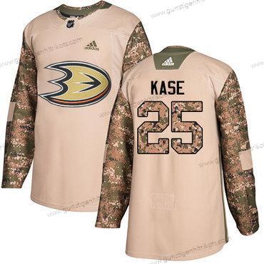 Adidas Herren Anaheim Ducks #25 Ondrej Kase Authentisch 2017 Veterans Day Strickerei NHL Trikots – Tarnfarbe