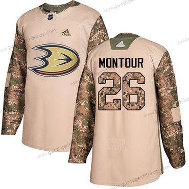 Adidas Herren Anaheim Ducks #26 Brandon Montour Authentisch 2017 Veterans Day Strickerei NHL Trikots – Tarnfarbe