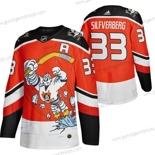 Adidas Herren Anaheim Ducks #33 Jakob Silfverberg 2020-21 Rückseite Retro ersatzweise NHL Trikots – Rot